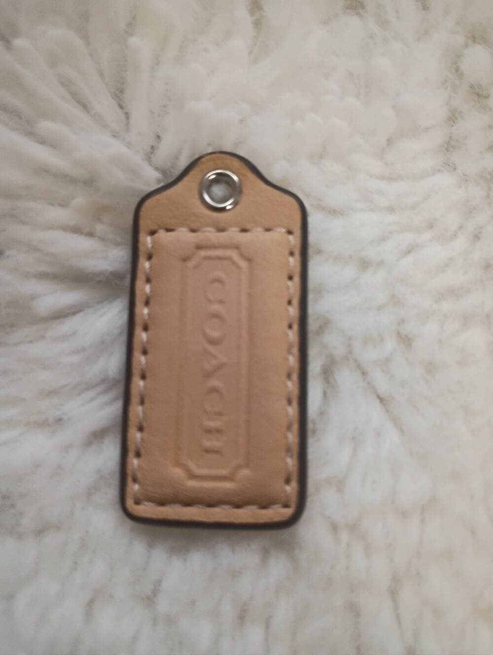 Coach Tan Leather Hang  Tag